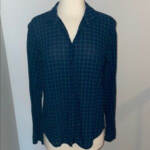J. Crew Blue and Green Plaid Shirt